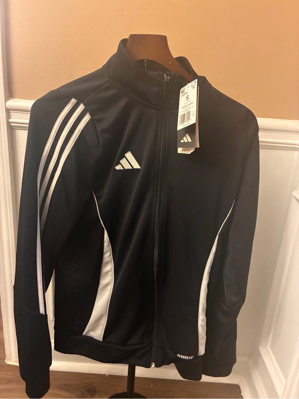 adidas Men's Tiro 24 Training Jacket, Black/White, New small